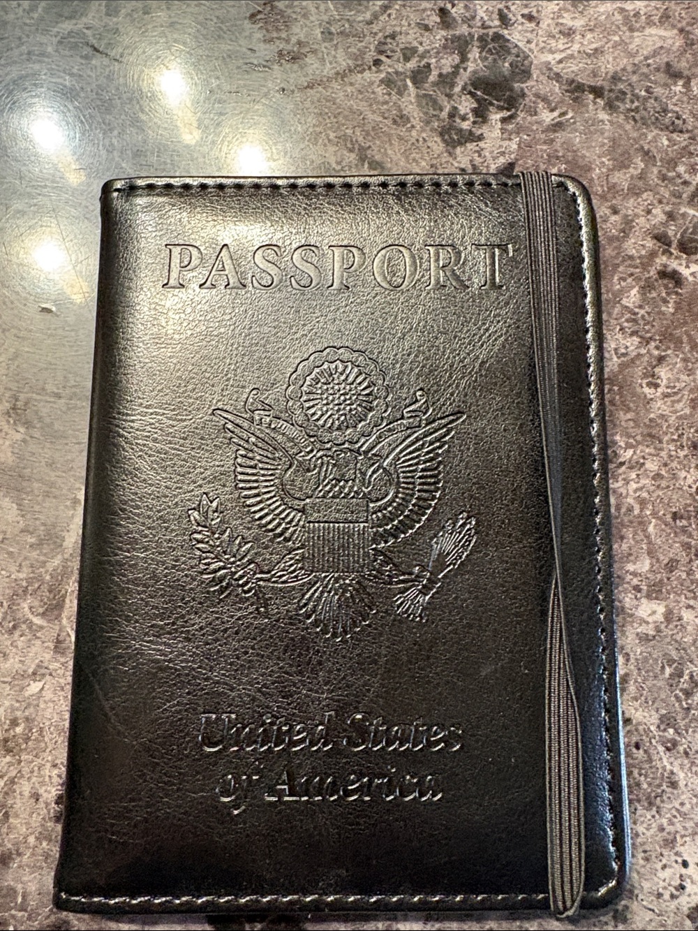 Passport Holder Wallet for Men - Black Leather Travel Cover